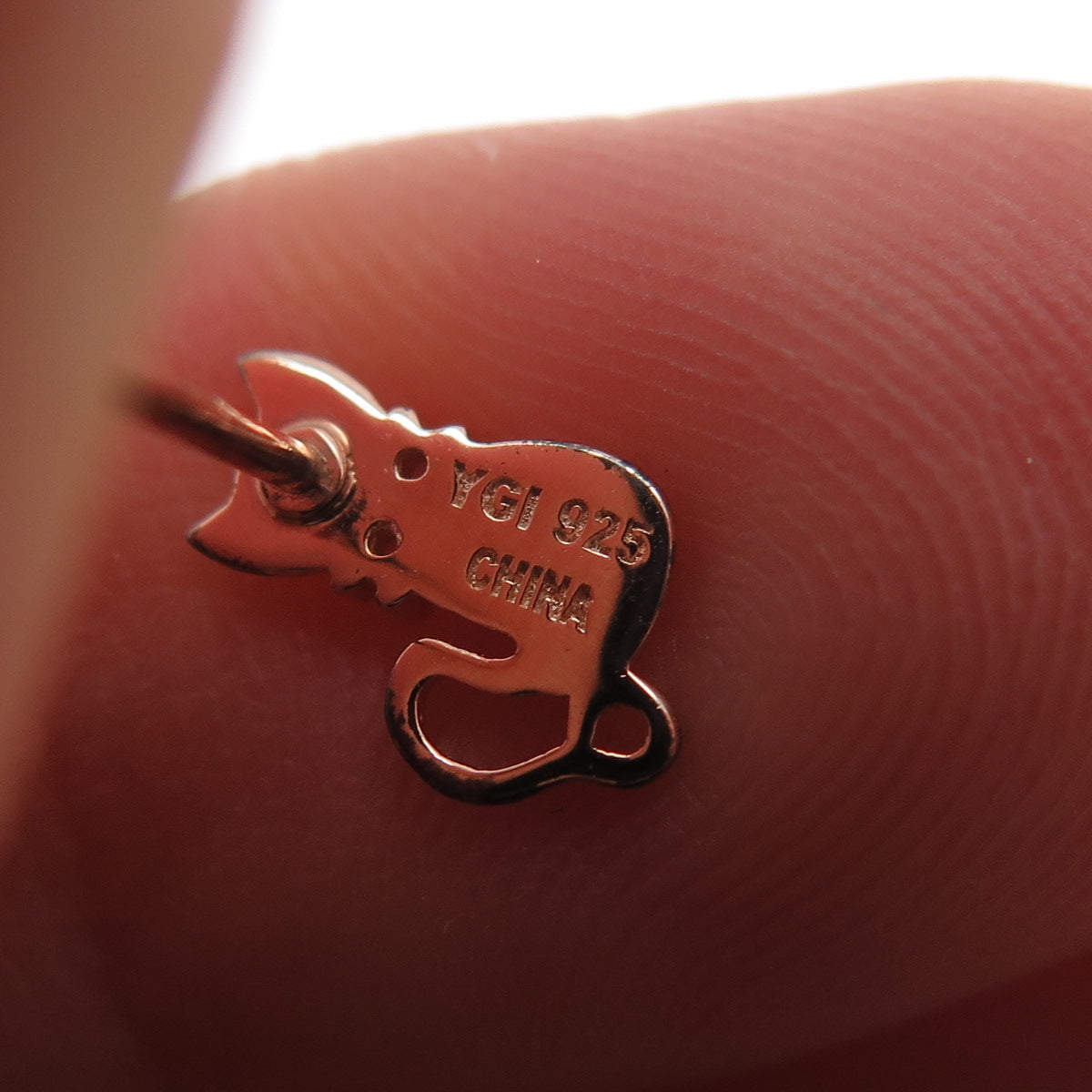 925 Sterling Silver Rose Gold Plated Round-Cut C Z Cat Stud Earrings