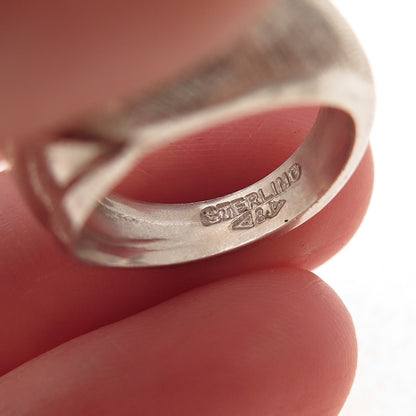 Clark & Coombs 925 Sterling Silver Antique Art Deco Dome Oxidized Ring Size 3