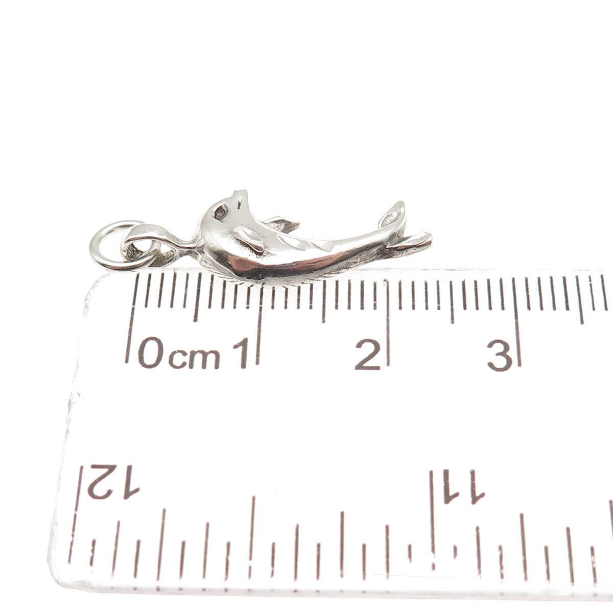 925 Sterling Silver Vintage Friendly Dolphin Mini Charm Pendant