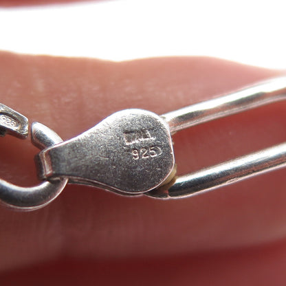 925 Sterling Silver Vintage Italy Paperclip Link Bracelet 7.75"