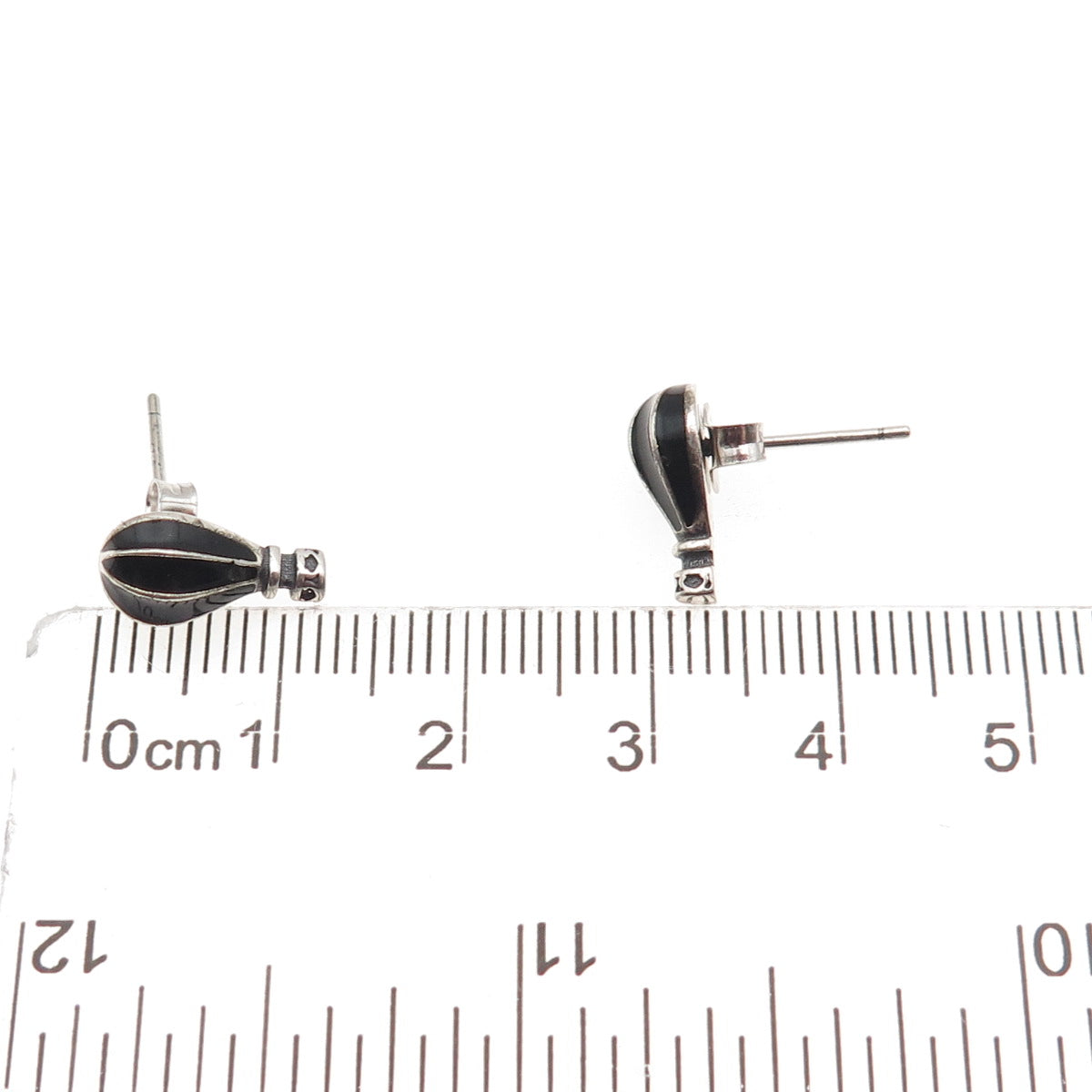925 Sterling Silver Enamel Hot Air Balloon Stud Earrings