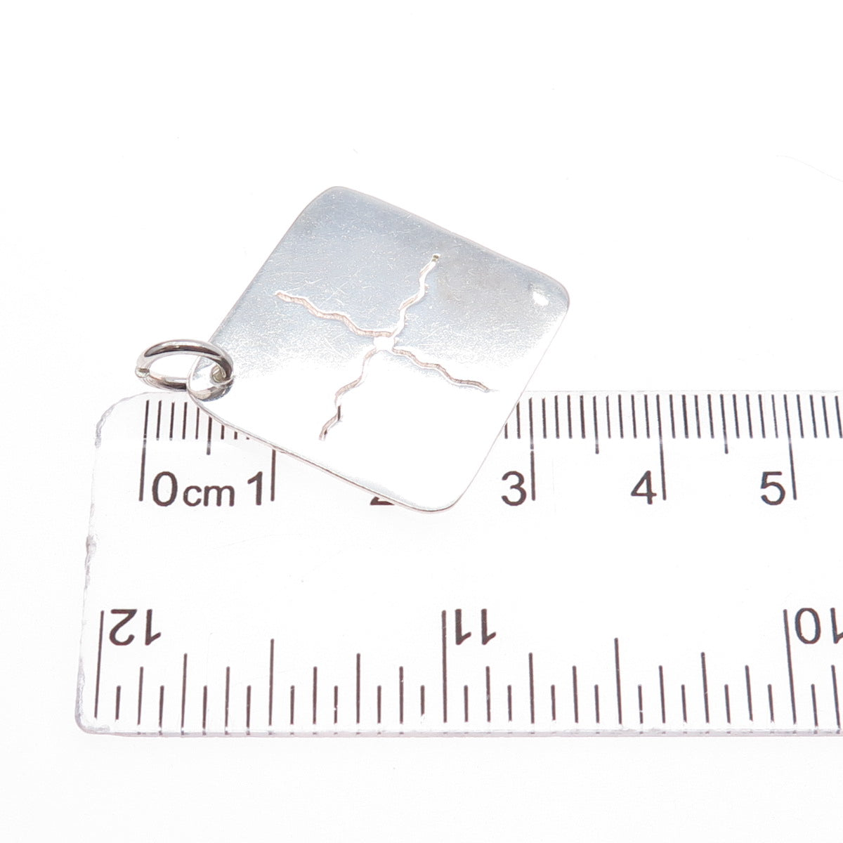 925 Sterling Silver Vintage Modernist X Symbol Charm Pendant