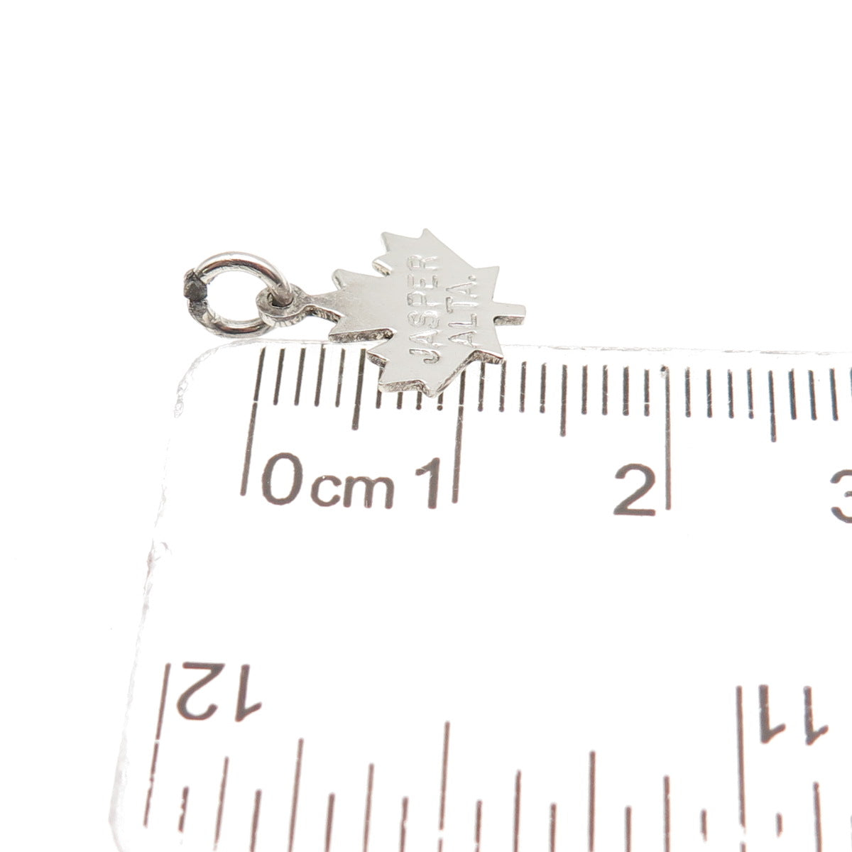 925 Sterling Silver Vintage Jasper Alberta Canada Maple Leaf Mini Charm Pendant