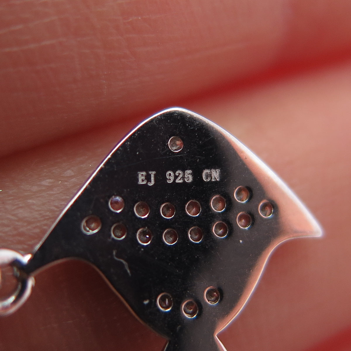 925 Sterling Silver Round-Cut C Z Angelfish Minimalist Charm Pendant