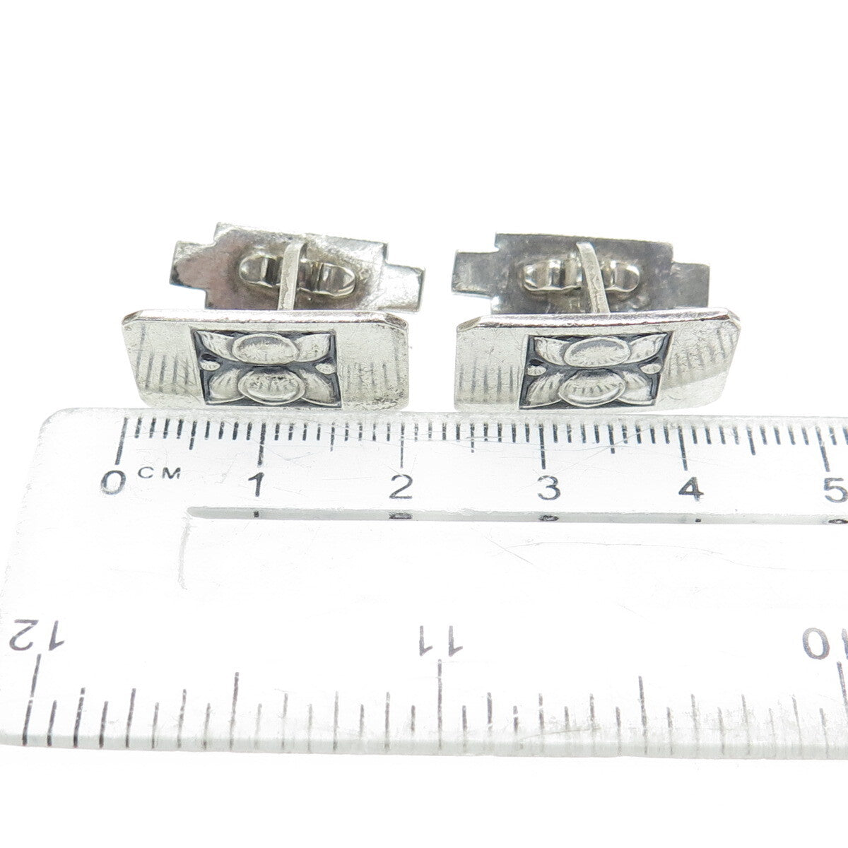 MAKON RAS SCOTT SKOTNER 830S Silver Vintage Denmark Modernist Flower Cufflinks