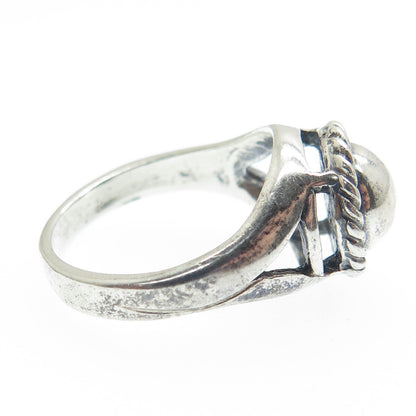 SUNRISE 925 Sterling Silver Vintage Roped Dome Oxidized Ring Size 6.25