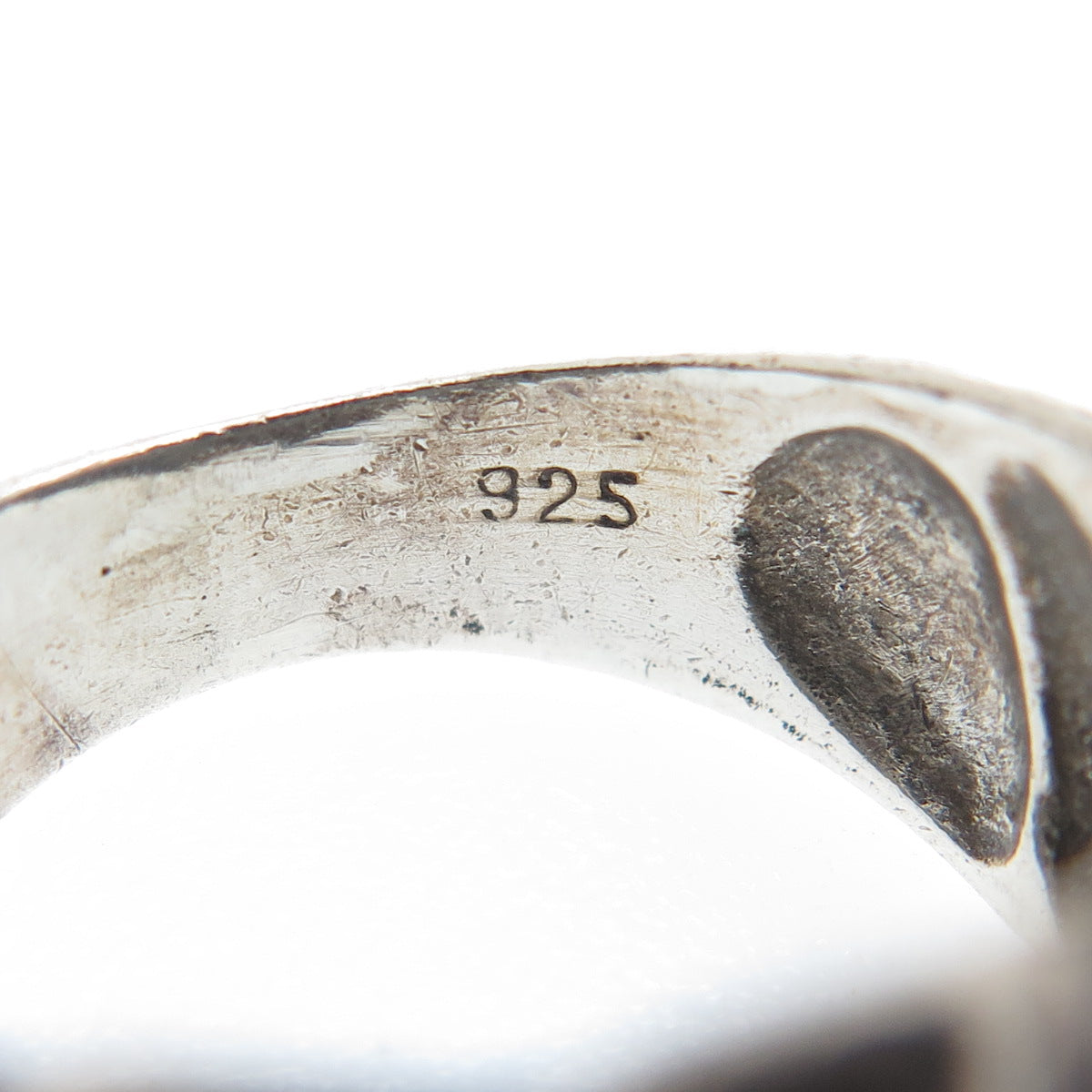 925 Sterling Silver Vintage Wavy Oxidized Dome Ring Size 6