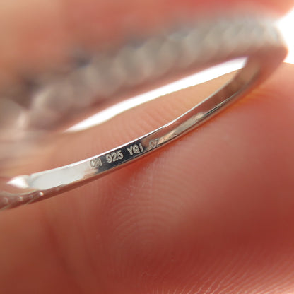 925 Sterling Silver Round-Cut C Z Stackable Eternity Ring Size 5