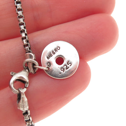 Me & Ro 925 Sterling Silver Vintage Tibetan Bead Round Box Link Bracelet 6.5"