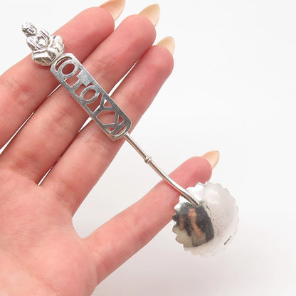 Antique Japan Sterling Silver "Kyoto" Floral Spoon