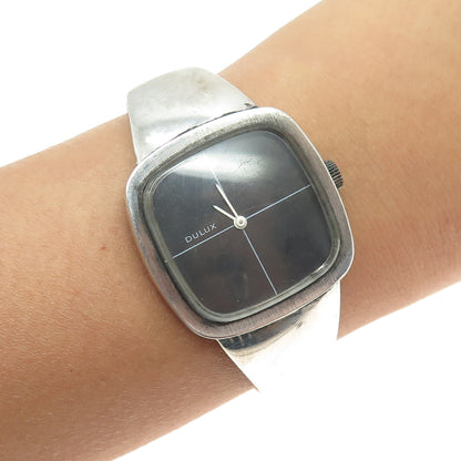 DULUX 925 Sterling Silver Vintage Switzerland Bracelet Watch 6.25"