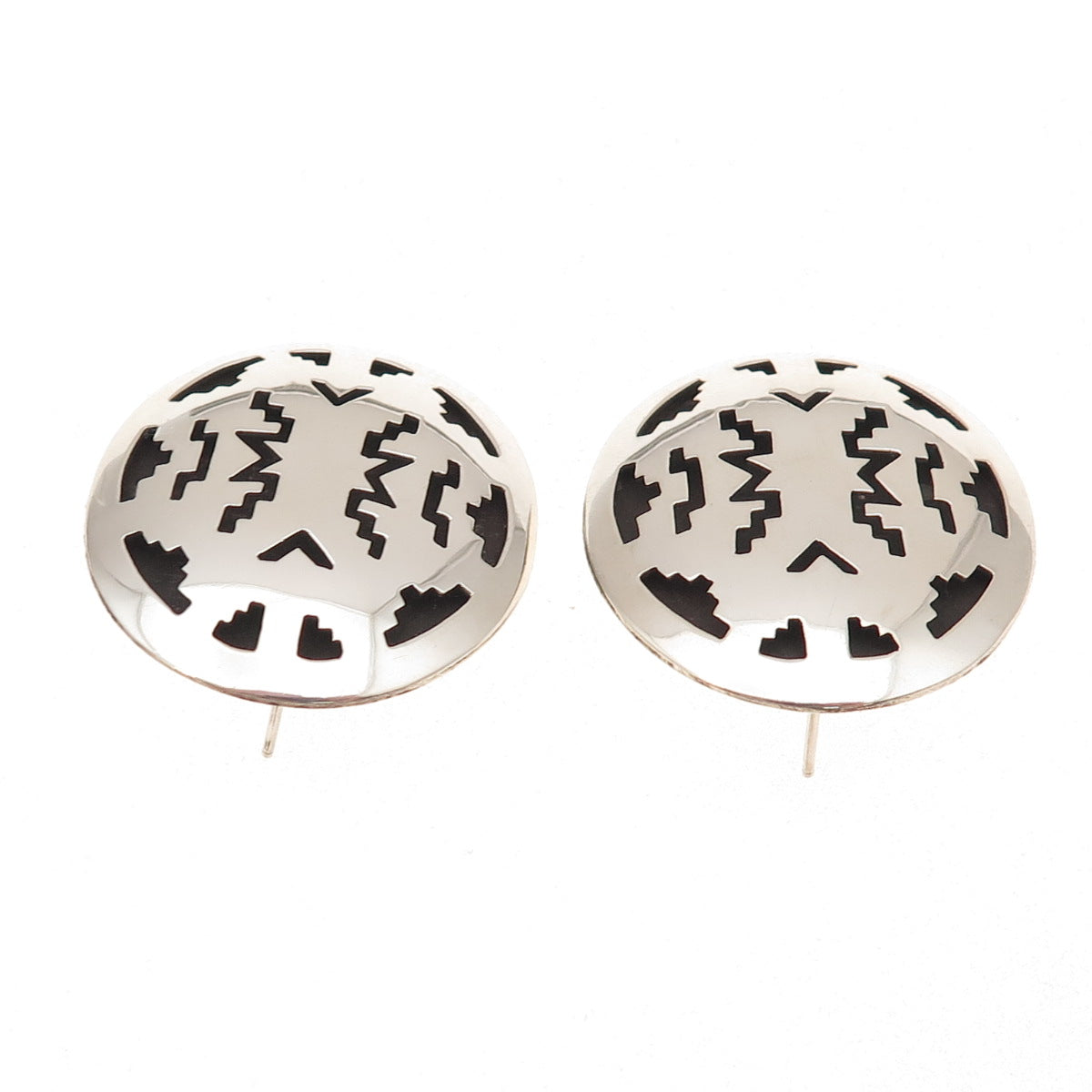 Herbert Taylor Navajo Old Pawn 925 Sterling Silver Vintage Shadow Box Earrings