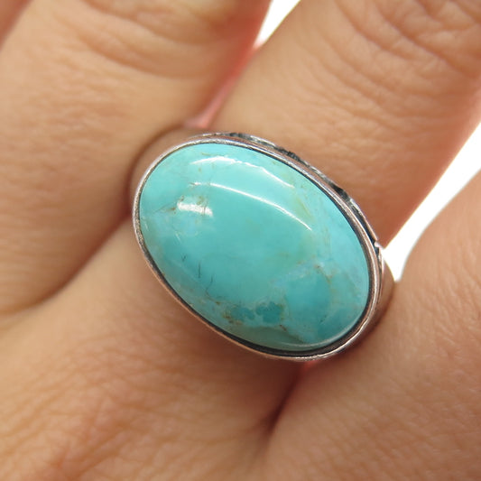SALLY C Sterling Vintage Turquoise Sugilite Lapis Coral Malachite Ring Size 9.25