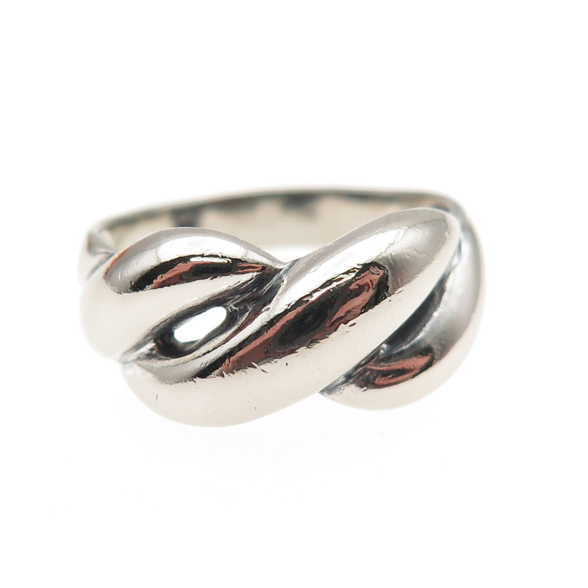 Chapal Zenray 925 Sterling Silver Vintage Modernist Twisted Oxidized Ring Size 9