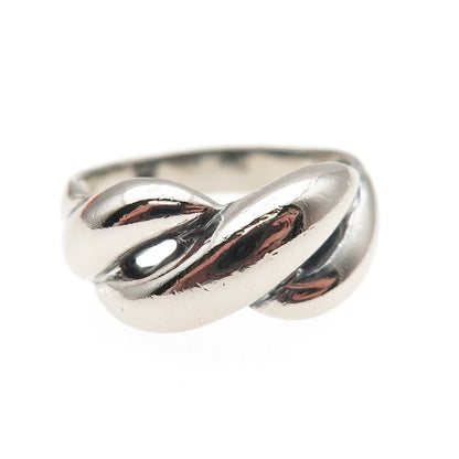 Chapal Zenray 925 Sterling Silver Vintage Modernist Twisted Oxidized Ring Size 9