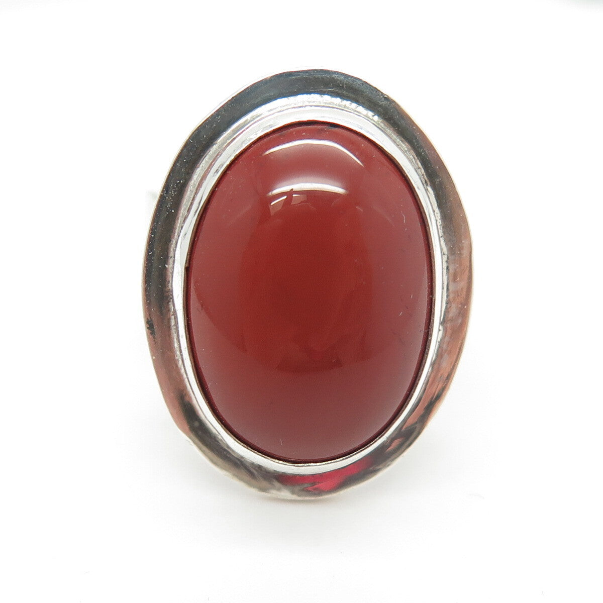 BY BEN 925 Sterling Silver Vintage Real Red Jasper Gemstone Ring Size 5.25