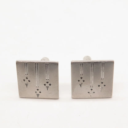 925 Sterling Silver Vintage USA Kreisler Square Cufflinks