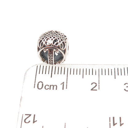Pandora 925 Sterling Silver C Z Letter I Initial Slide Bead Charm