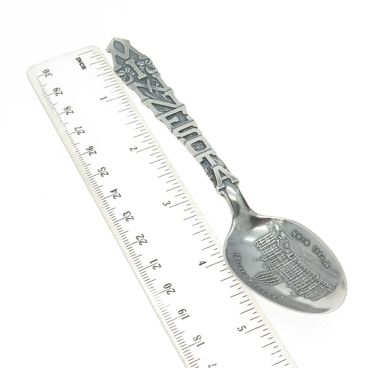 925 Sterling Silver Antique Art Deco Minnesota States & Cities Coffee Spoon