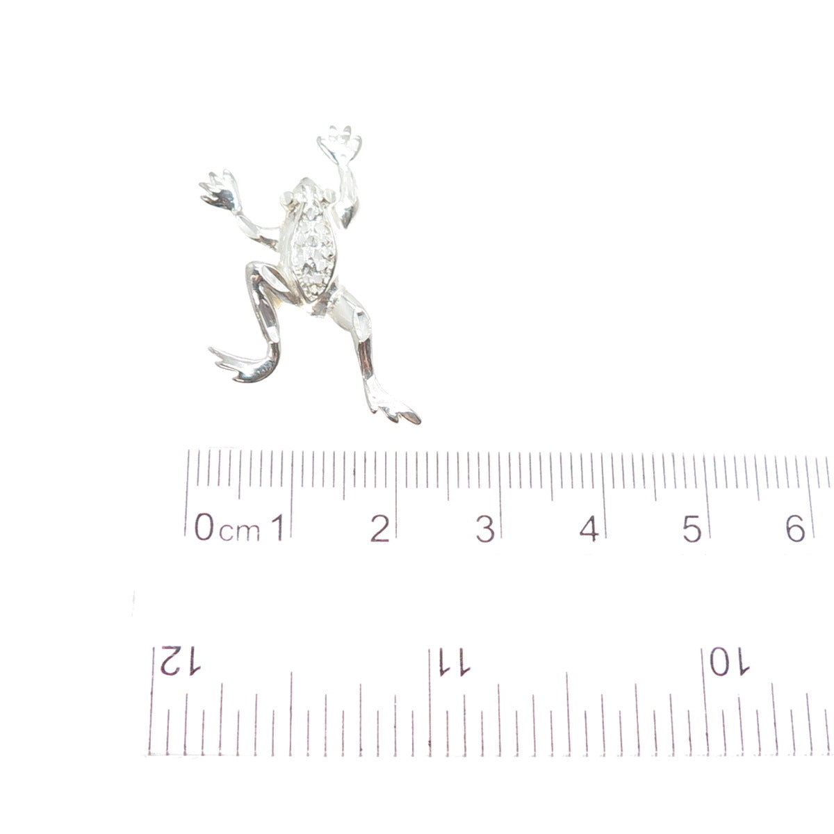 925 Sterling Silver Vintage Frog For Good Luck Slide Charm Pendant