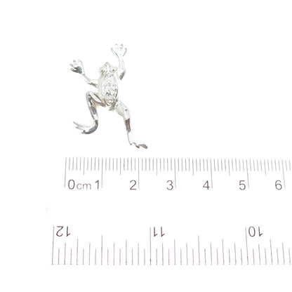 925 Sterling Silver Vintage Frog For Good Luck Slide Charm Pendant