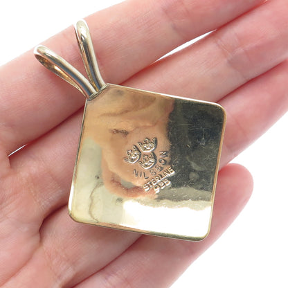 ROBERT & TERESA NILSSON 925 Sterling Silver Gold Plated Vintage Lapis Pendant