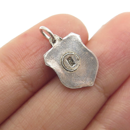 935 Silver Vintage Enamel Stockholm Minimalist Charm Pendant