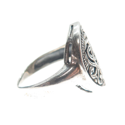 925 Sterling Silver Vintage Celtic Tribal Ring Size 9