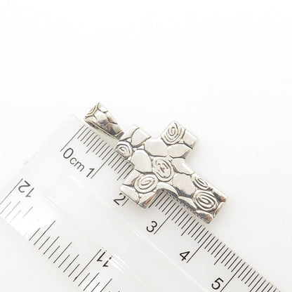 925 Sterling Silver Pebble Cross Pendant