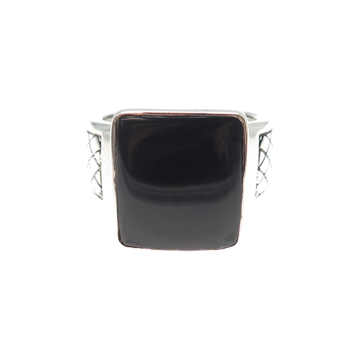 PHLD PlayHardLookDope 925 Sterling Silver Real Black Onyx Ring Size 11.75