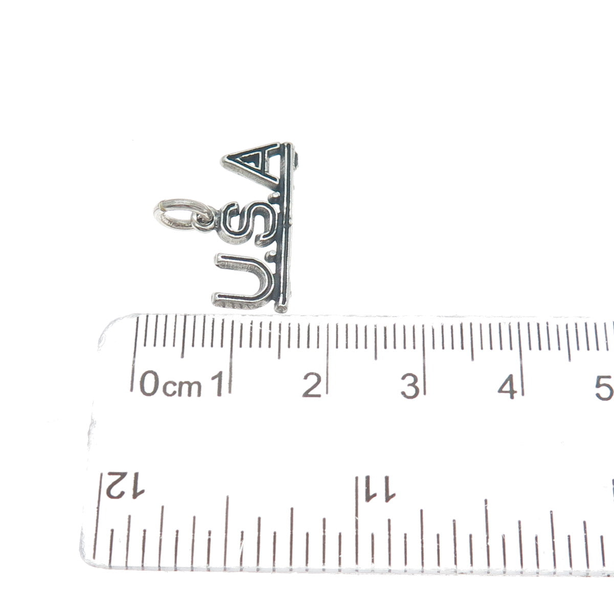 925 Sterling Silver Vintage USA Oxidized Minimalist Charm Pendant