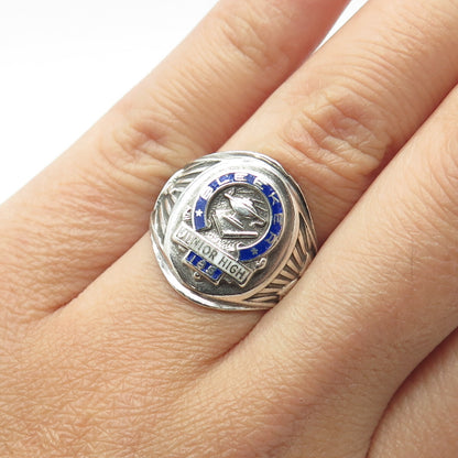 REED & CO Sterling Silver Vintage Enamel JHS 185 Edward Bleeker Ring Size 6.75