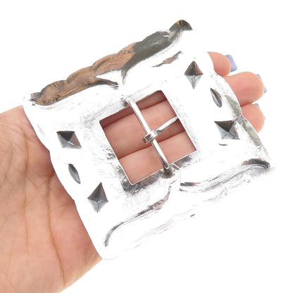 Terry Williams Navajo Old Pawn Sterling Silver Vintage Southwestern Belt Buckle