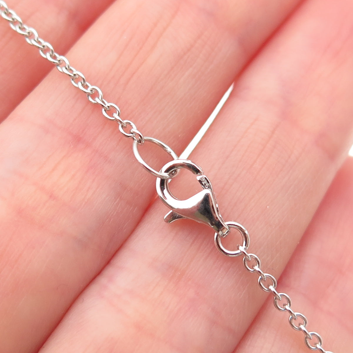 CID Clyde Duneier 925 Sterling Silver Real Diamond Infinity Chain Necklace 18"