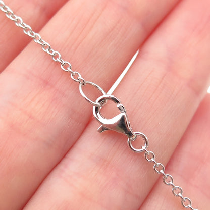 CID Clyde Duneier 925 Sterling Silver Real Diamond Infinity Chain Necklace 18"