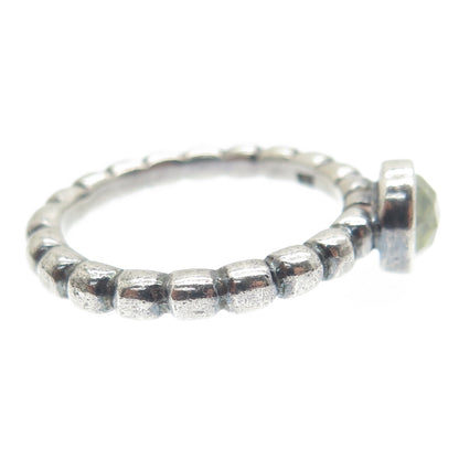 PANDORA 925 Sterling Silver Clear Crystal Beaded Ring Size 8.5