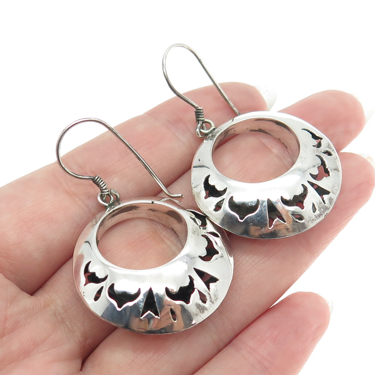 925 Sterling Silver Vintage Tribal Dangle Earrings