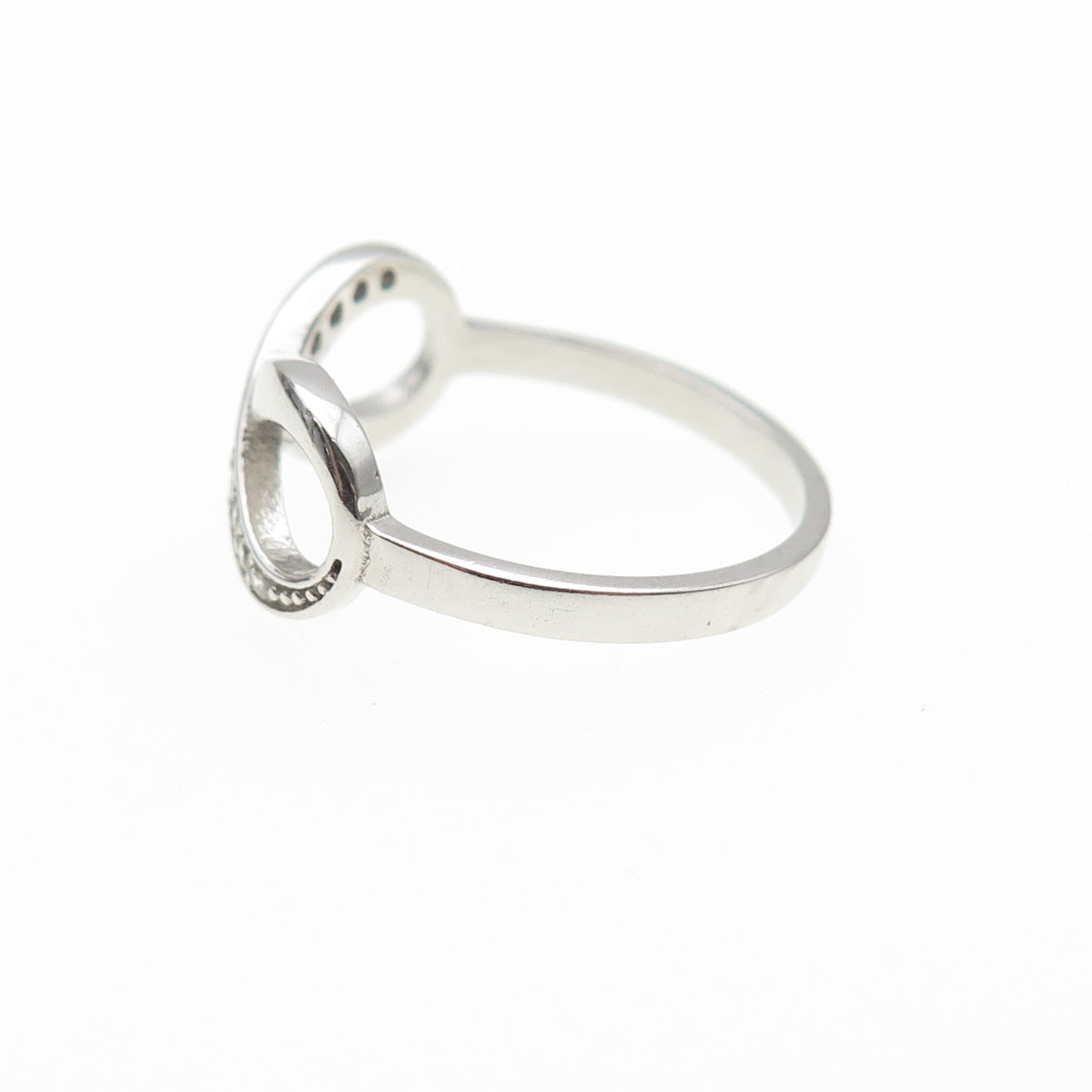 925 Sterling Silver Round-Cut C Z Infinity Ring Size 6.25