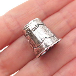 Old Pawn 925 Sterling Silver Vintage Southwestern Tribal Sewing Thimble