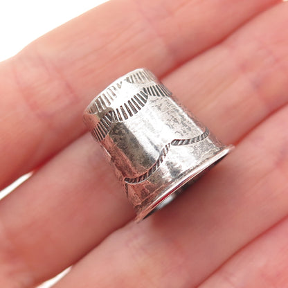 Old Pawn 925 Sterling Silver Vintage Southwestern Tribal Sewing Thimble