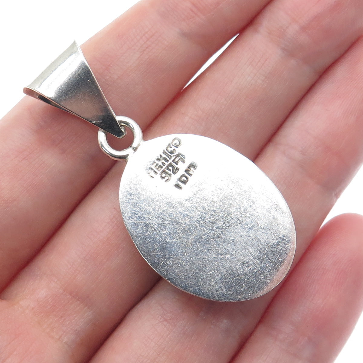 925 Sterling Silver Vintage Mexico Real Cabochon Sodalite Charm Pendant