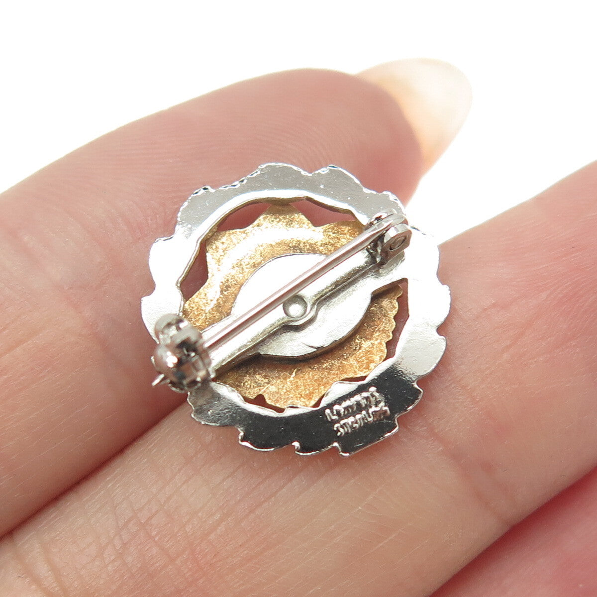 LAMORE 925 Sterling Silver Antique Art Deco Enamel Ladies Auxiliary Award Brooch
