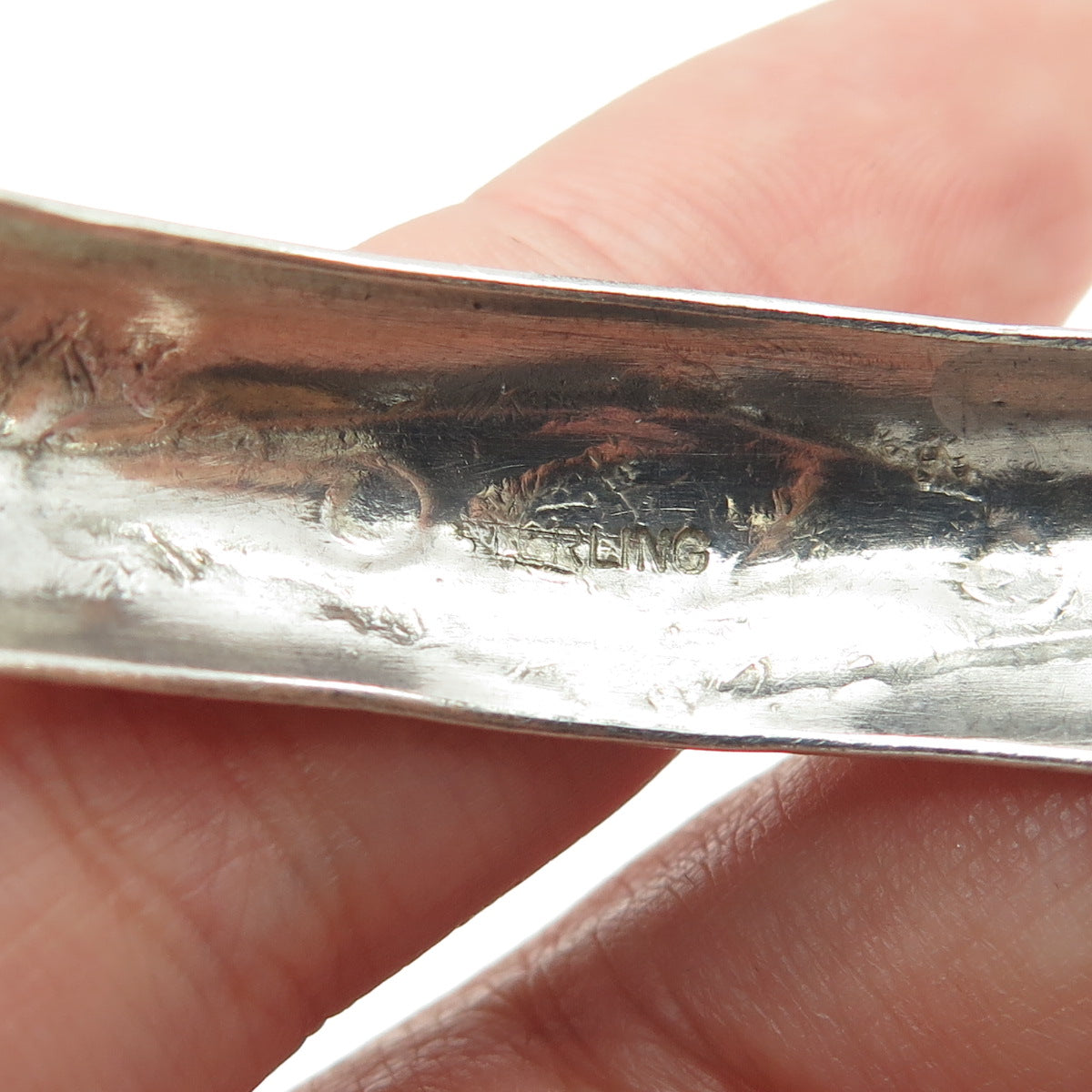 TRACY 925 Sterling Silver Vintage Southwestern Engraved Cuff Bracelet 6.5"