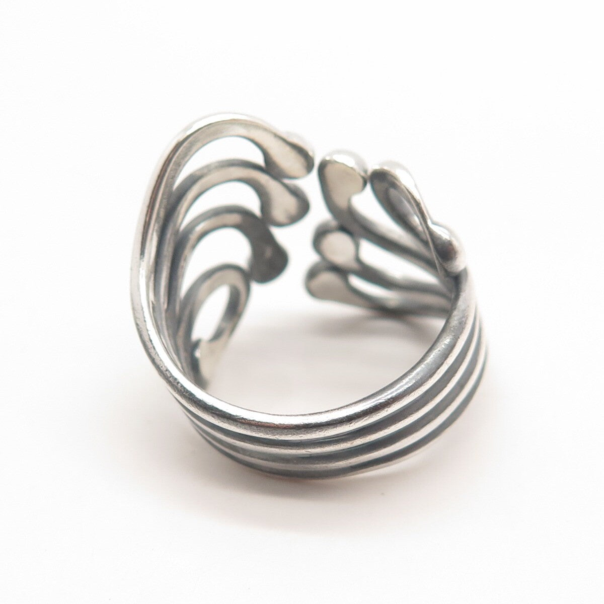 925 Sterling Silver Vintage Bead Wide Ring Size 10