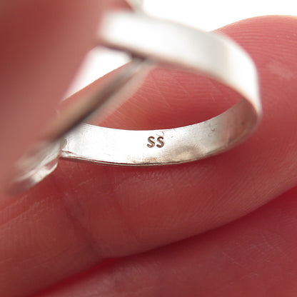 925 Sterling Silver Vintage Guardian Angel Coin Oxidized Ring Size 5.5