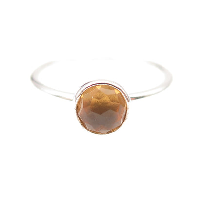 Pandora Sterling Silver Real Citrine November Birthstone Droplet Ring Size 6.75