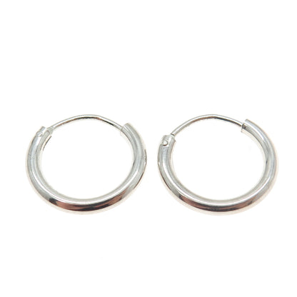 925 Sterling Silver Tube Hoop Earrings