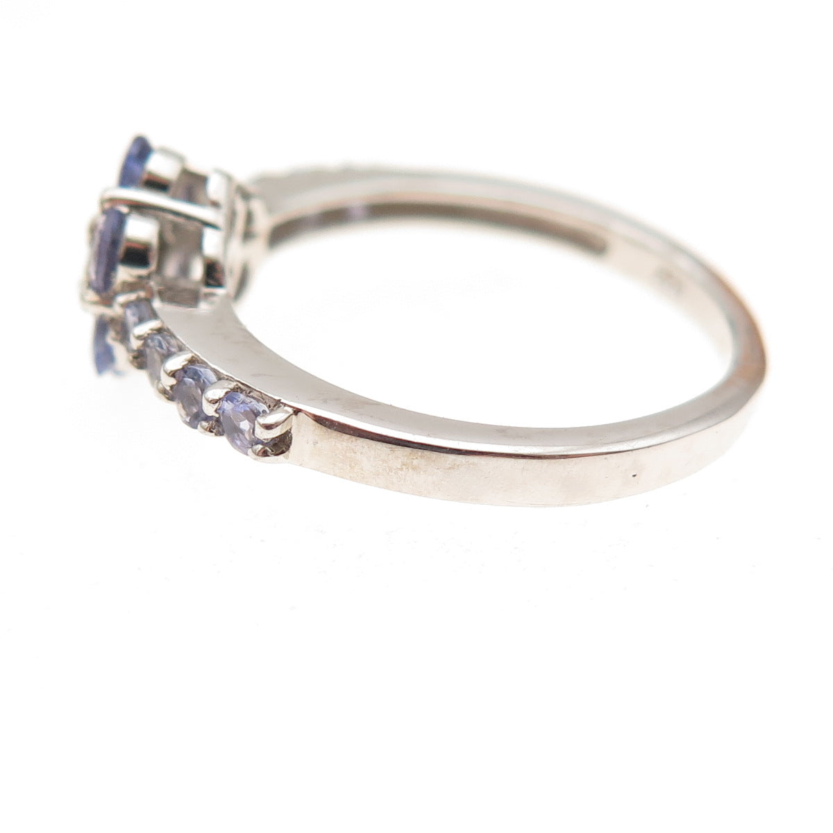 Chuck Clemency 925 Sterling Silver Real Tanzanite Floral Ring Size 8.25