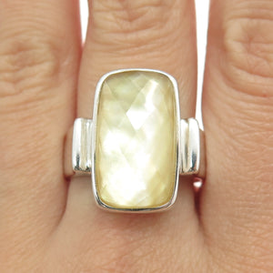 WHITNEY KELLY 925 Sterling Silver Vintage Real Doublet MOP Ring Size 11.25