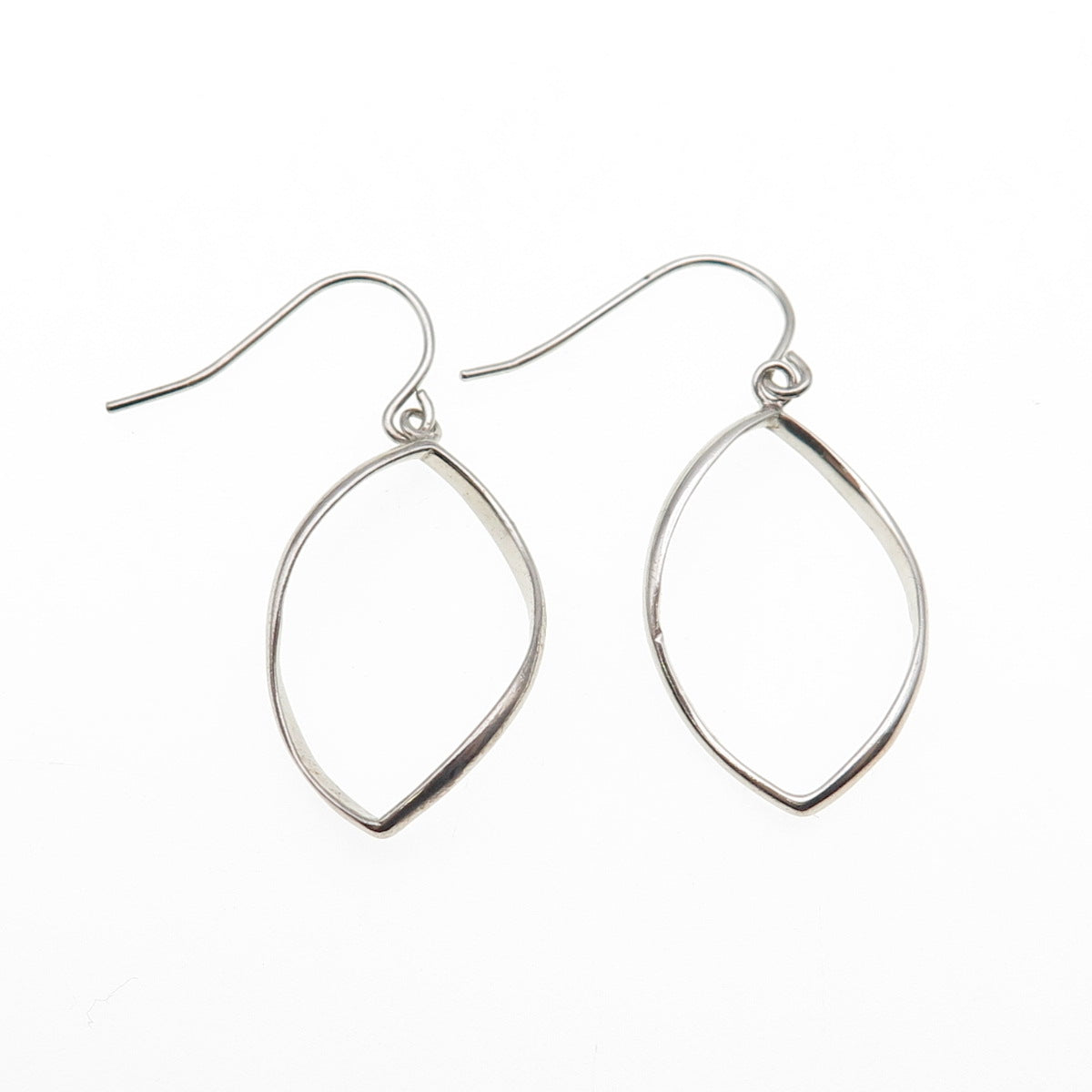 925 Sterling Silver Twisted Petal Dangle Earrings